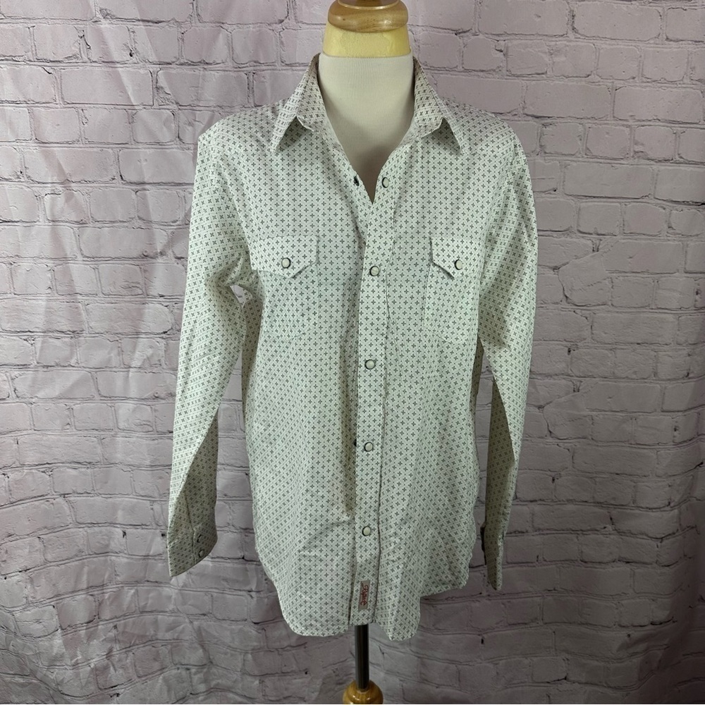 rafter C White cowboy collection pearl snap western boho top sz boys XXL